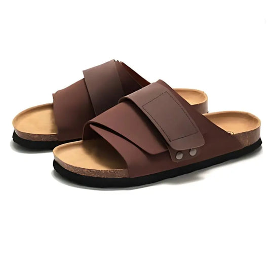 Salerno Suede Slide Sandals – Dark Brown