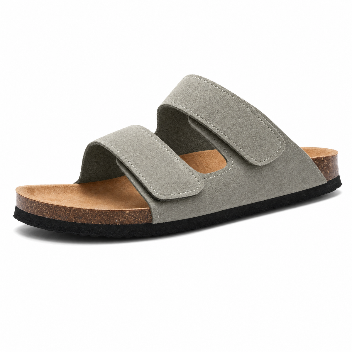 Conca Leather Comfort Sandals – Grey