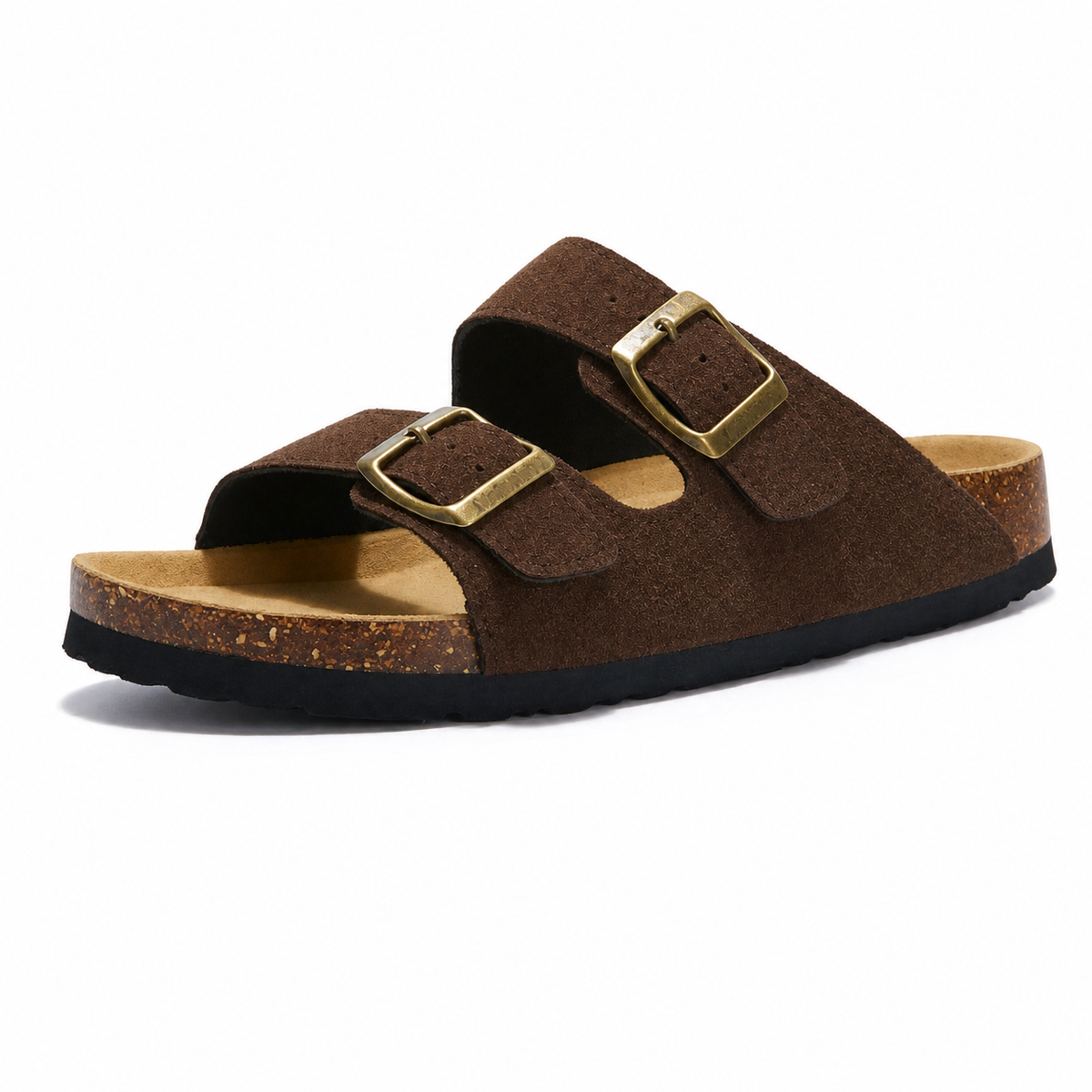 Maibulun Suede Arizona Sandals – Dark Brown