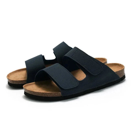 Conca Leather Comfort Sandals – Azul Escuro