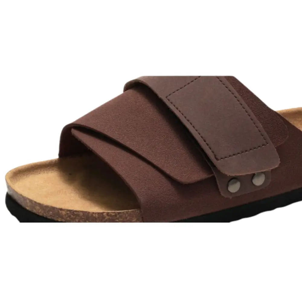 Salerno Suede Slide Sandals – Dark Brown