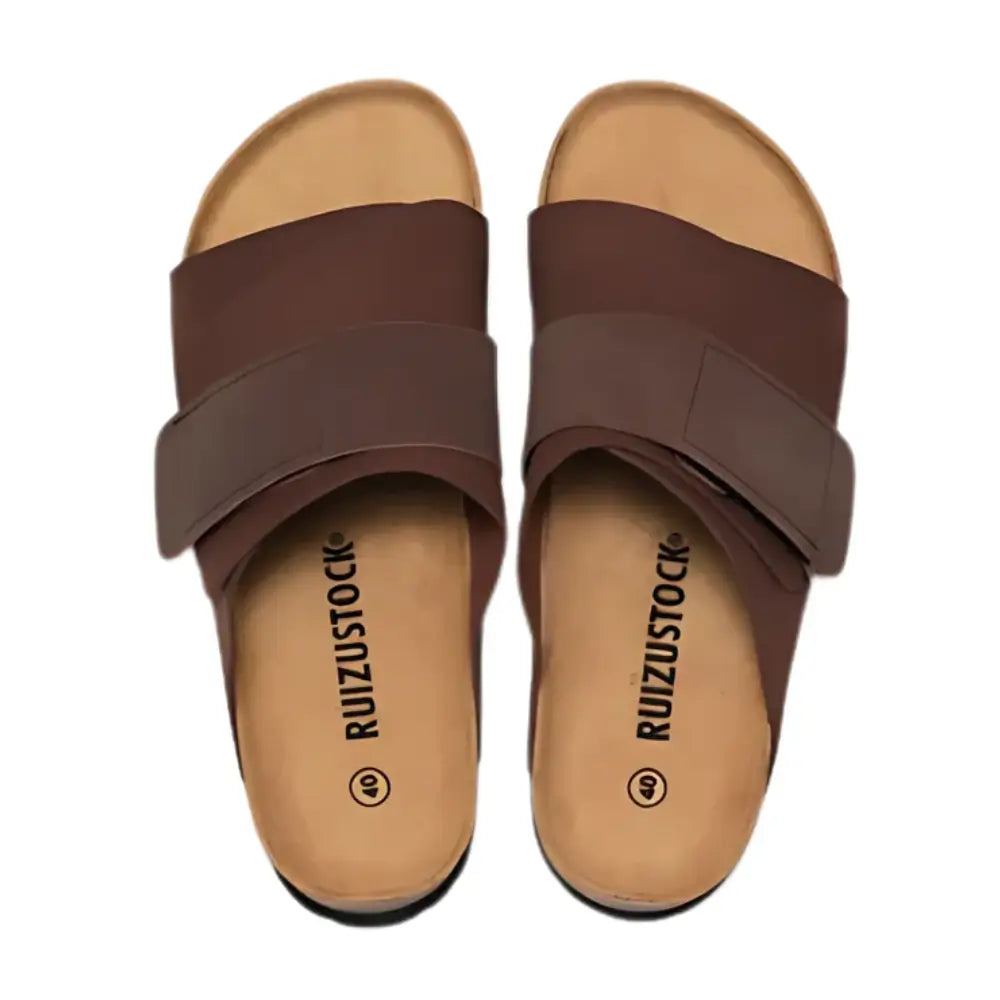 Salerno Suede Slide Sandals – Dark Brown