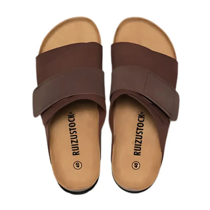 Salerno Suede Slide Sandals – Dark Brown