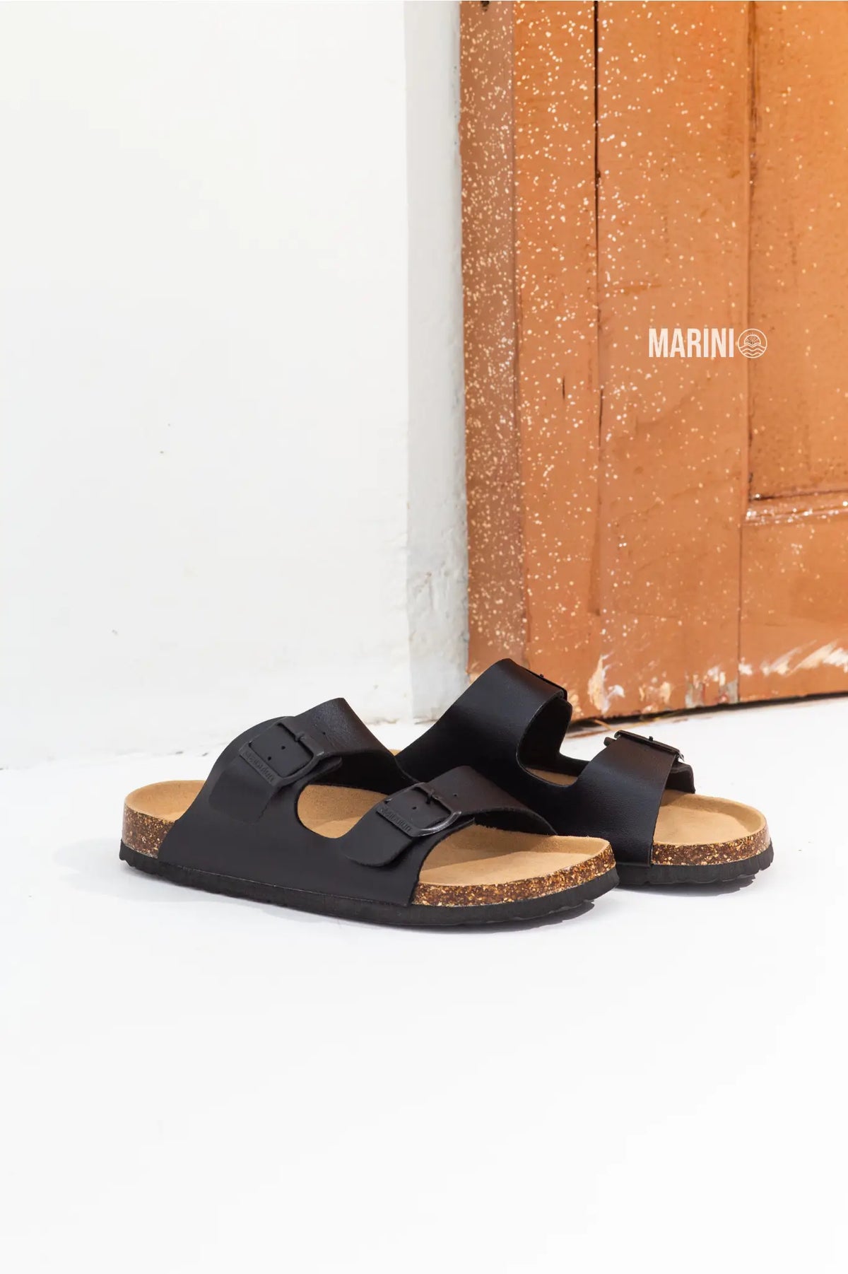 Maibulun Leather Arizona Sandals – Black
