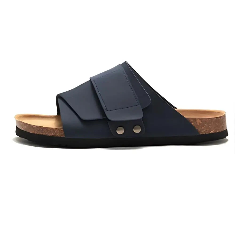 Salerno Suede Slide Sandals – Dark Blue