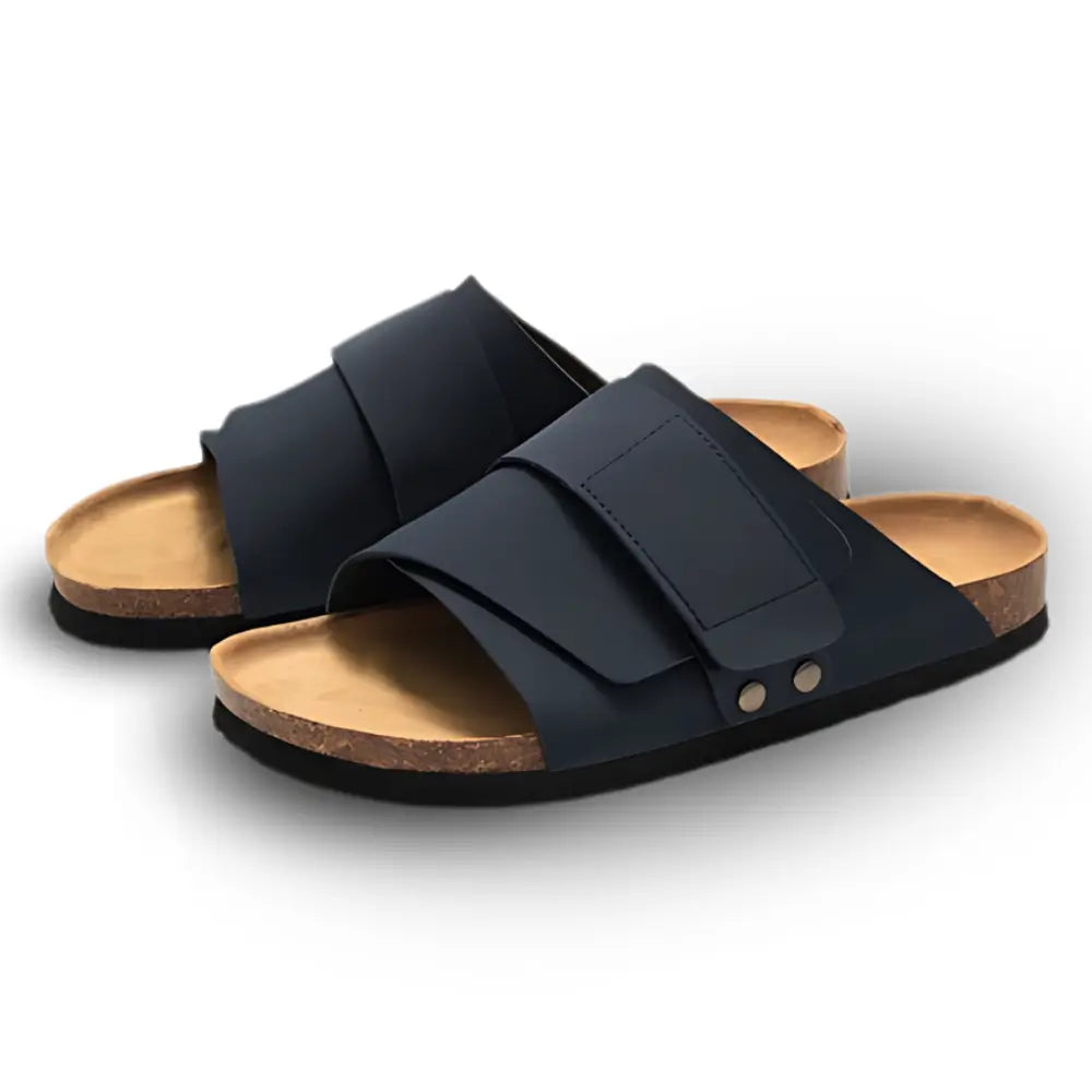 Salerno Suede Slide Sandals – Dark Blue