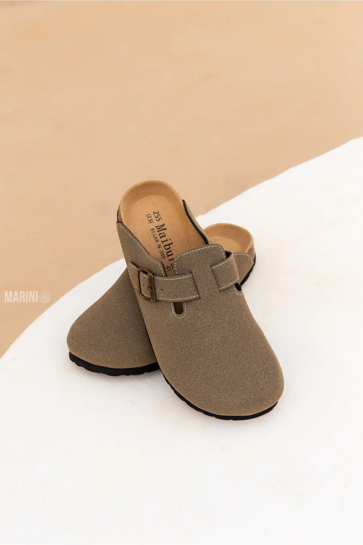Boston Suede Comfort Clogs – Moss Green