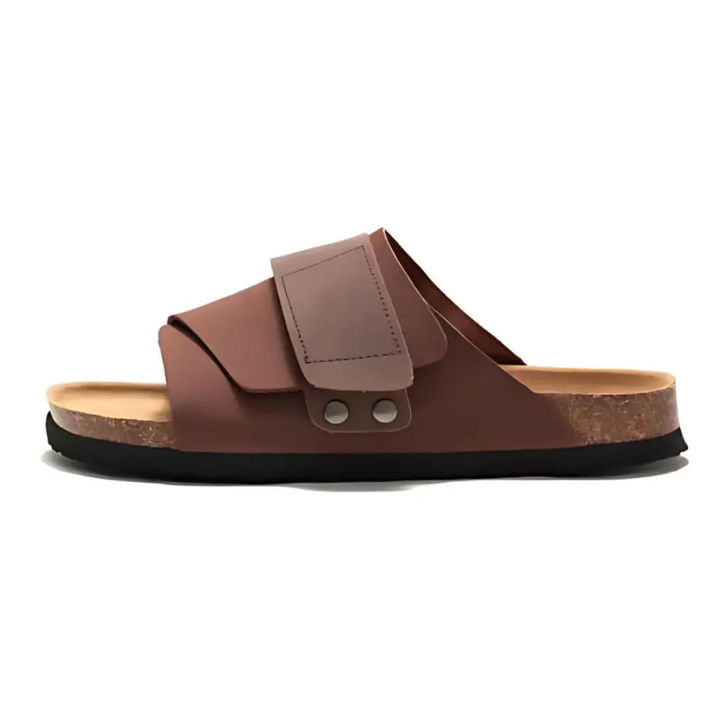 Salerno Suede Slide Sandals – Dark Brown