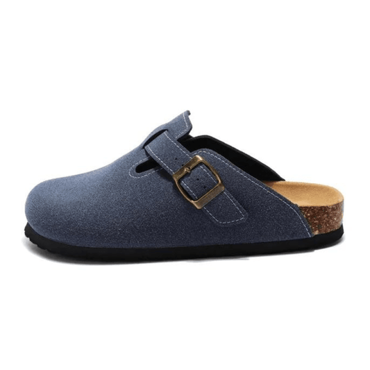 Boston Suede Comfort Clogs – Blue