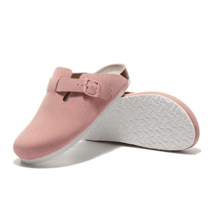 Boston Suede Comfort Clogs – Pink