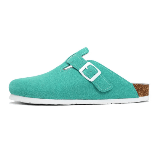 Boston Suede Comfort Clogs – Aqua