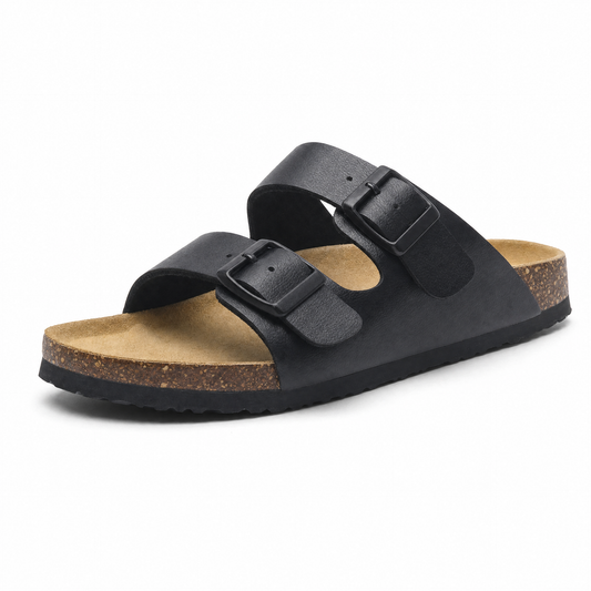 Maibulun Leather Arizona Sandals – Black