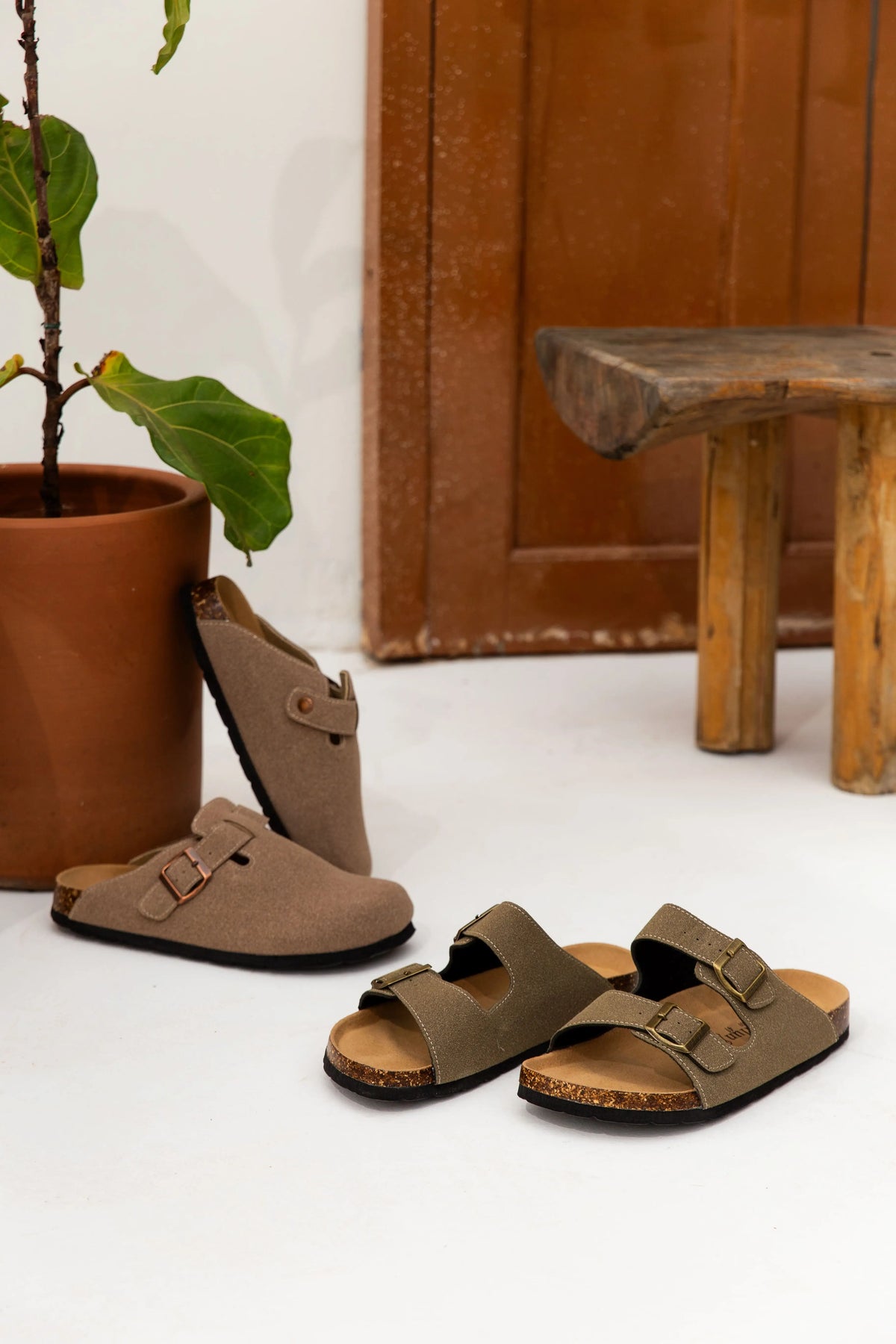 Maibulun Suede Arizona Sandals – Moss Green