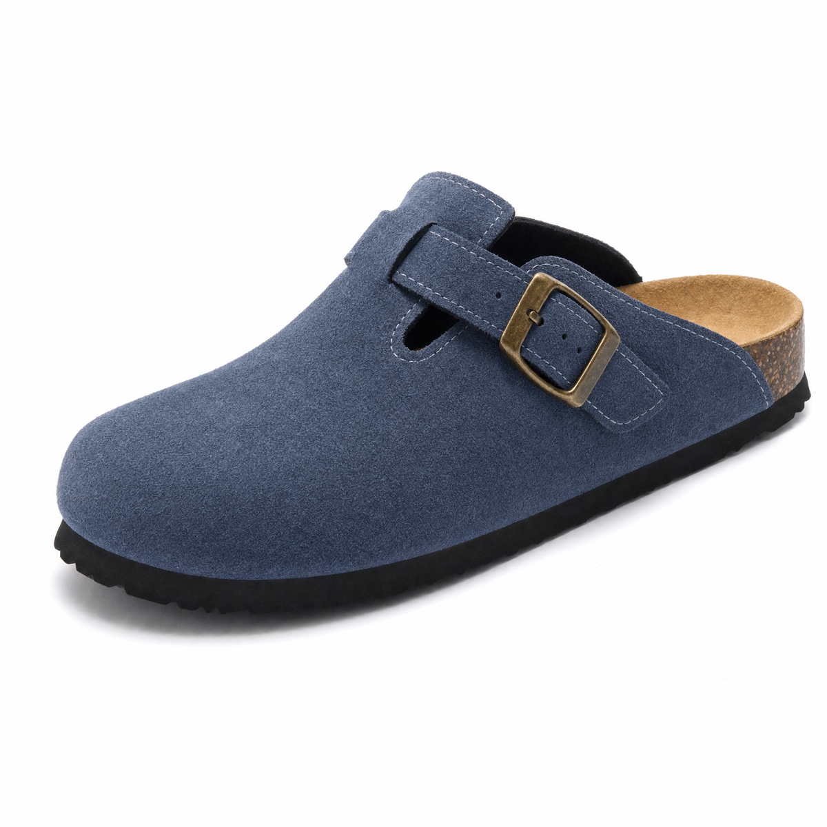 Boston Suede Comfort Clogs – Blue