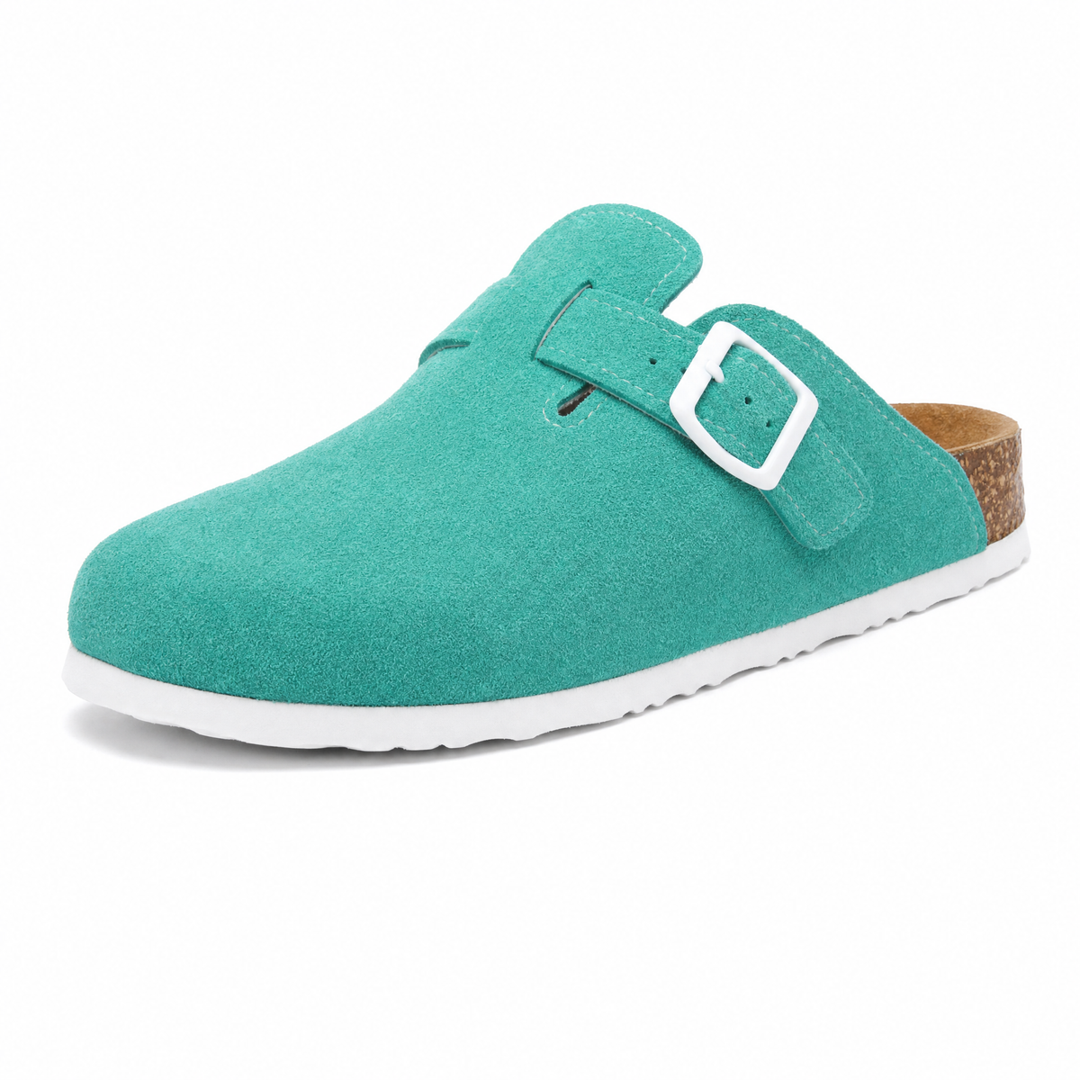 Boston Suede Comfort Clogs – Aqua