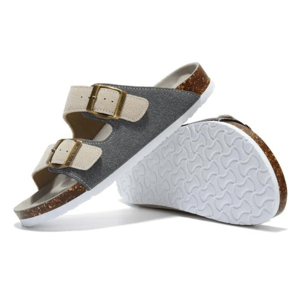 Maibulun Suede Arizona Sandals – Grey & Cream