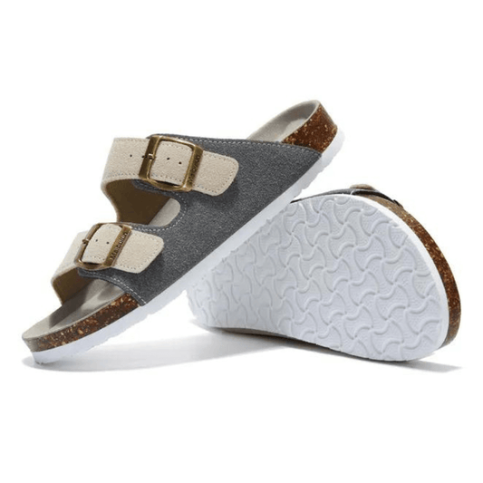 Maibulun Suede Arizona Sandals – Grey & Cream
