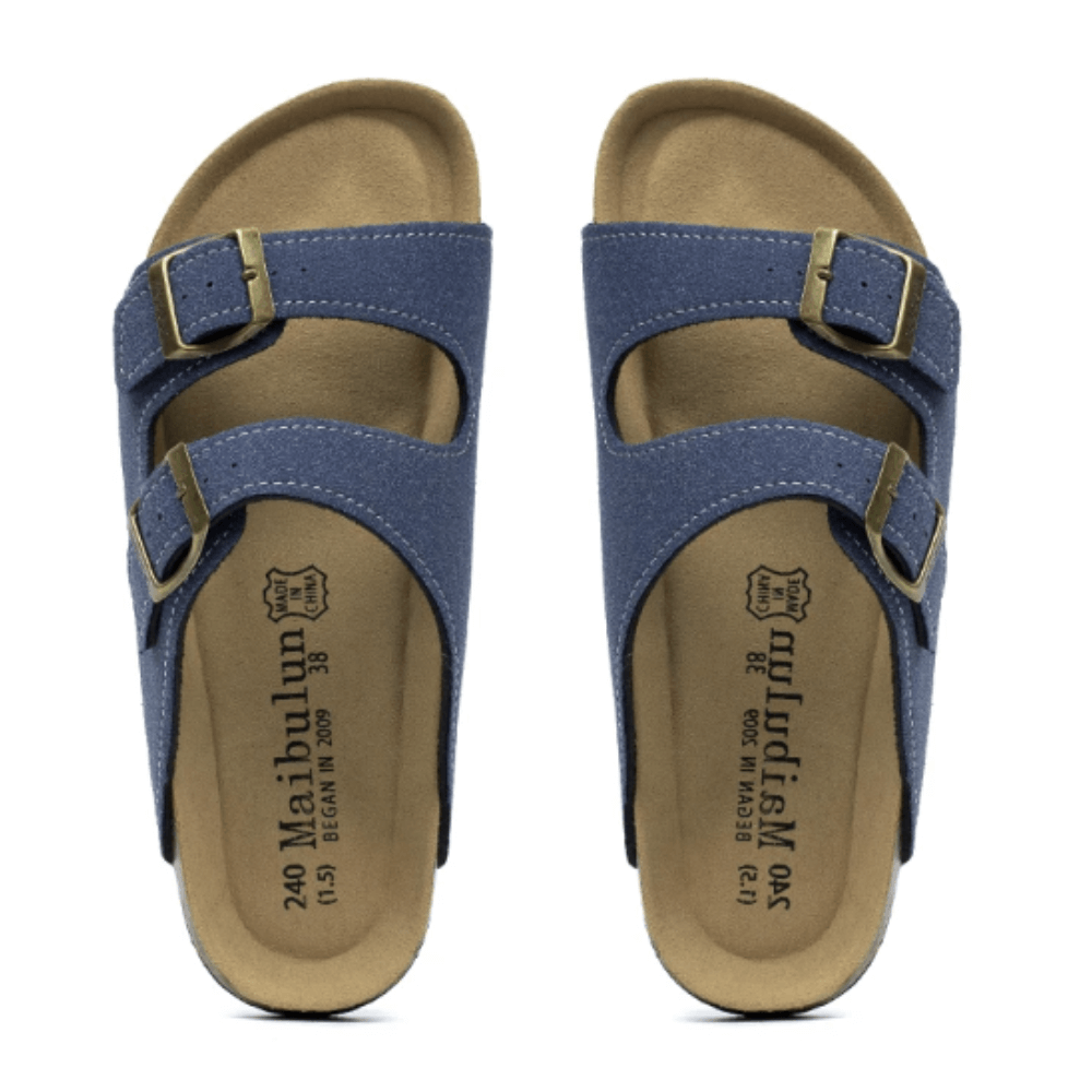 Maibulun Suede Arizona Sandals – Blue