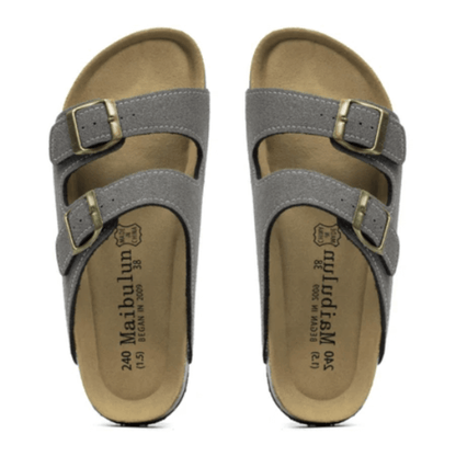 Maibulun Suede Arizona Sandals – Grey