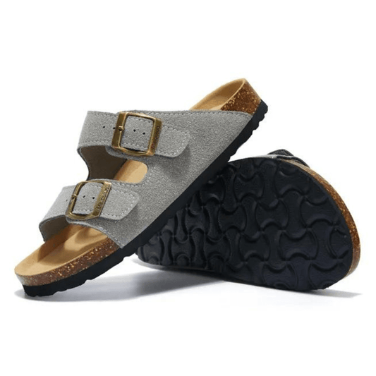 Maibulun Suede Arizona Sandals – Light Grey