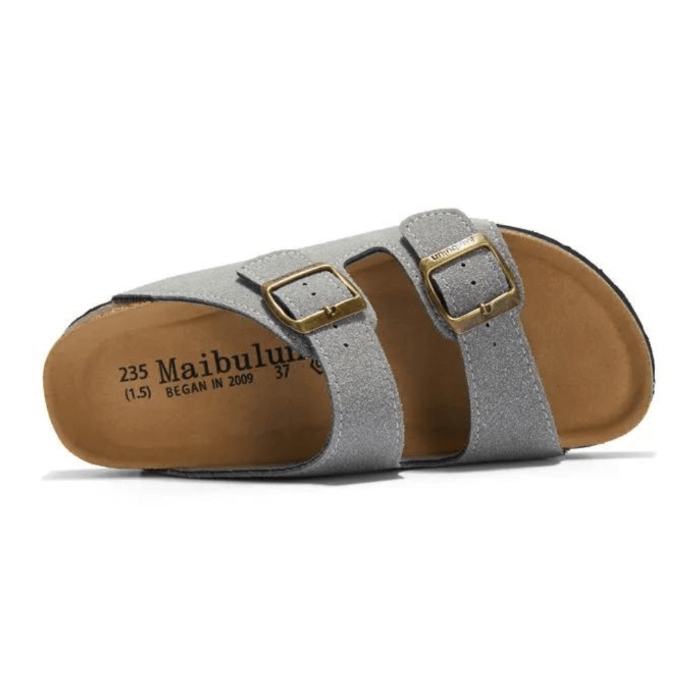 Maibulun Suede Arizona Sandals – Light Grey