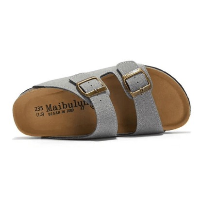 Maibulun Suede Arizona Sandals – Light Grey