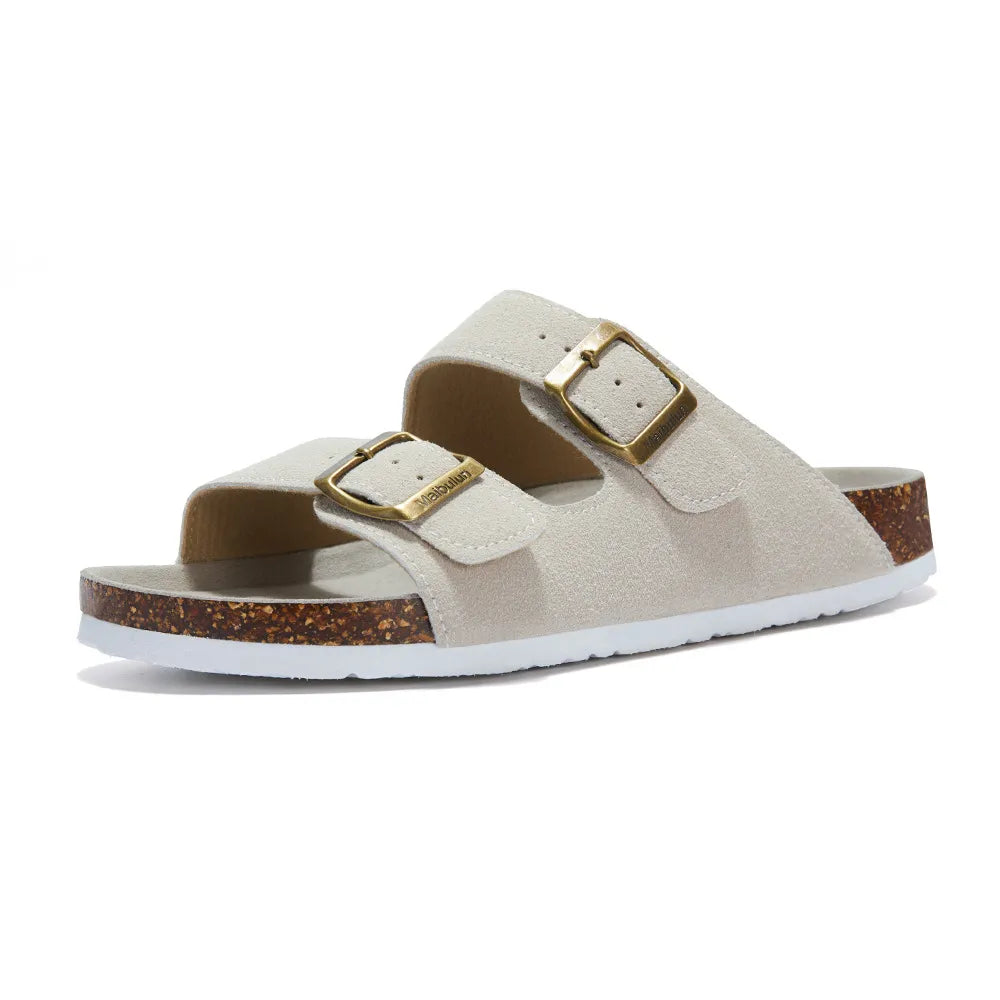 Maibulun Suede Arizona Sandals – Cream