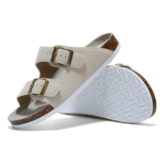Maibulun Suede Arizona Sandals – Cream