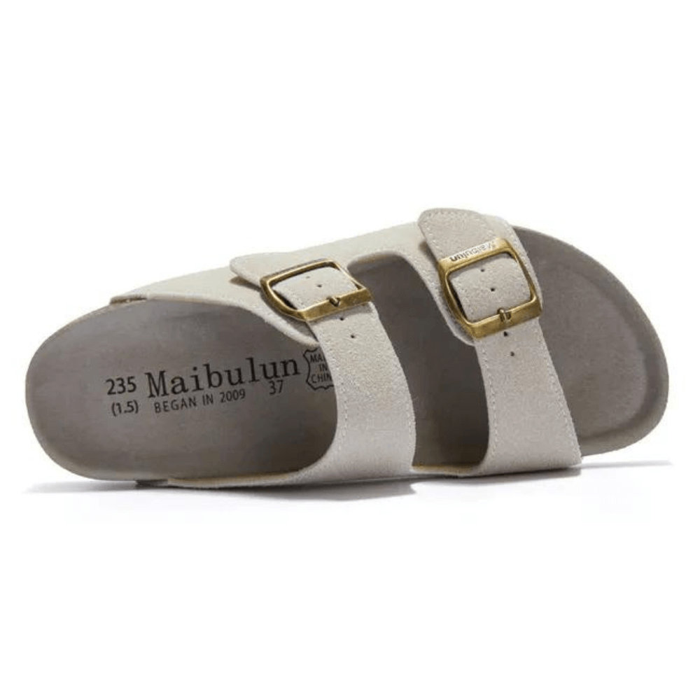 Maibulun Suede Arizona Sandals – Cream