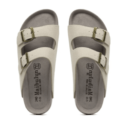Maibulun Suede Arizona Sandals – Cream