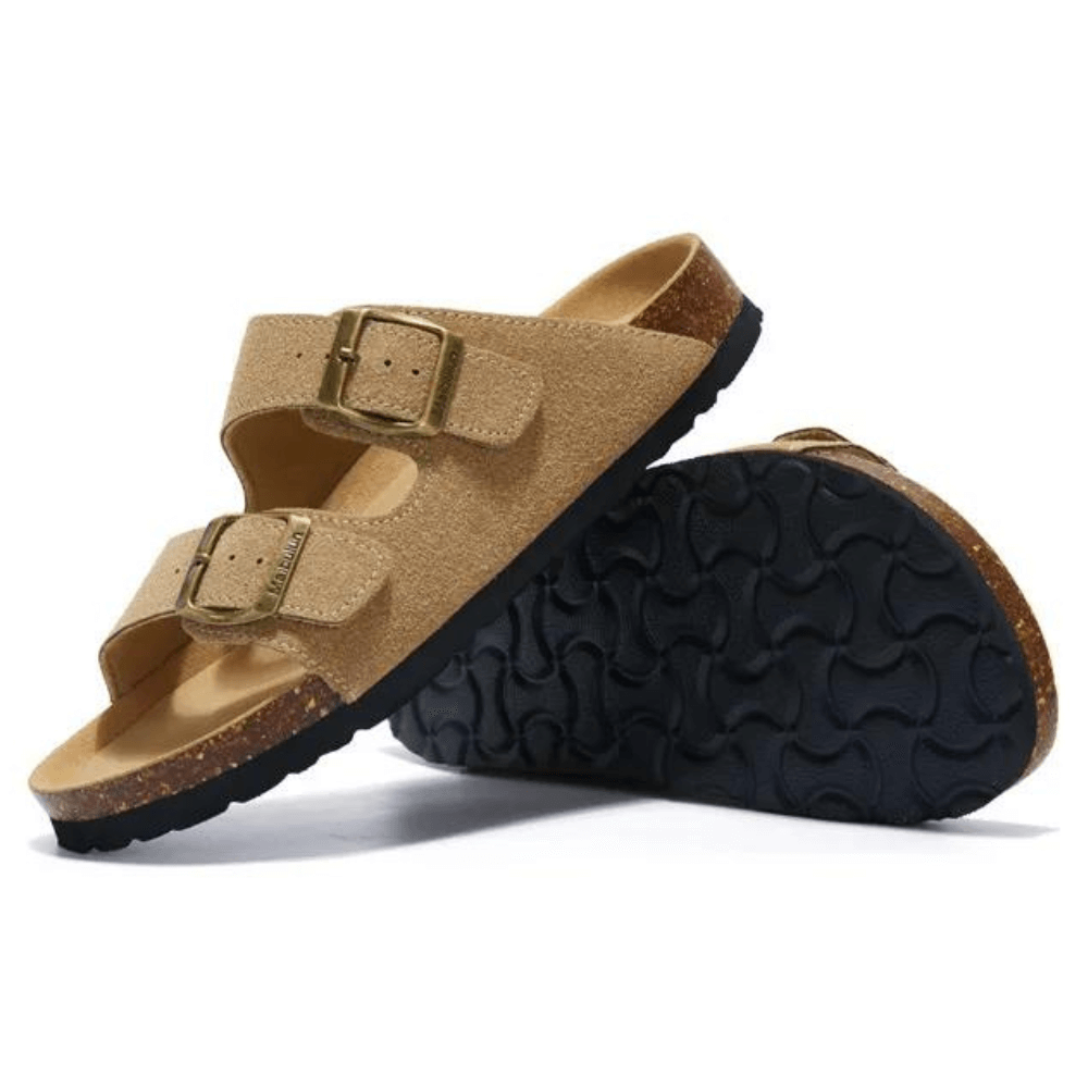 Maibulun Suede Arizona Sandals – Light Brown