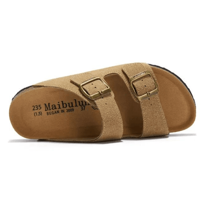 Maibulun Suede Arizona Sandals – Light Brown