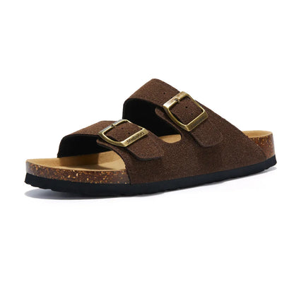 Maibulun Suede Arizona Sandals – Dark Brown