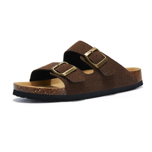 Maibulun Suede Arizona Sandals – Dark Brown