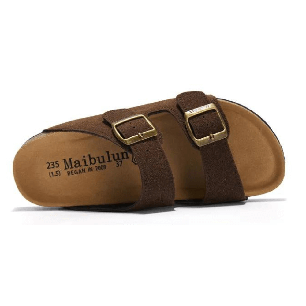 Maibulun Suede Arizona Sandals – Dark Brown