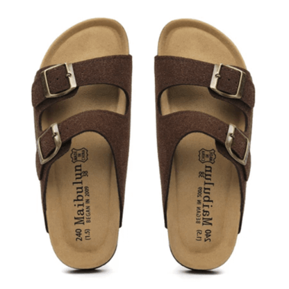 Maibulun Suede Arizona Sandals – Dark Brown