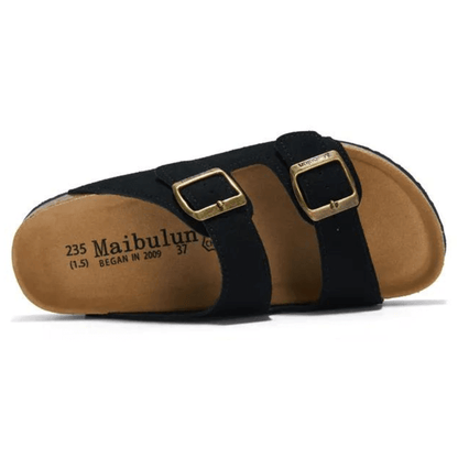Maibulun Suede Arizona Sandals – Black