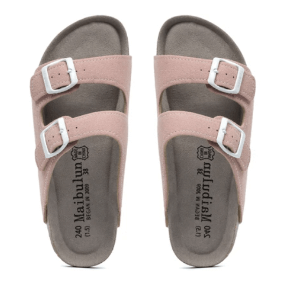 Maibulun Suede Arizona Sandals – Pink