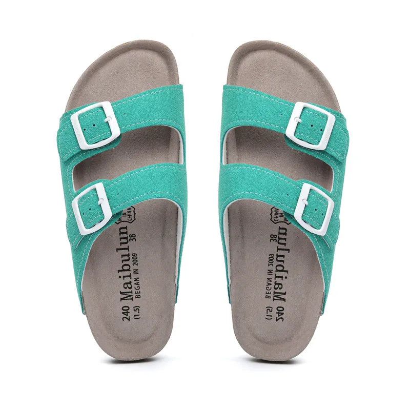 Maibulun Suede Arizona Sandals – Aqua
