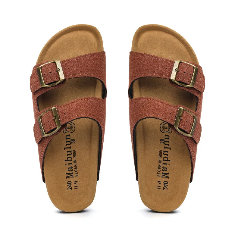 Maibulun Suede Arizona Sandals – Chestnut