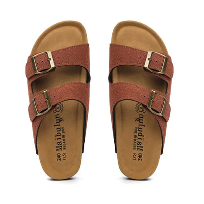 Maibulun Suede Arizona Sandals – Chestnut