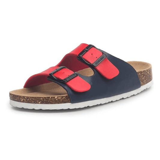 Maibulun Leather Arizona Sandals – Blue & Red