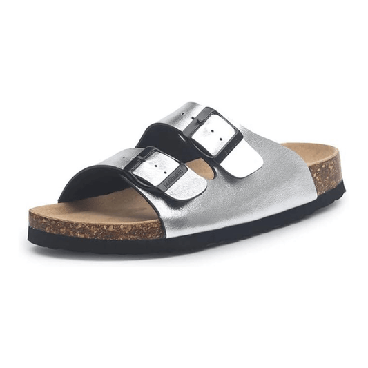 Maibulun Leather Arizona Sandals – Silver