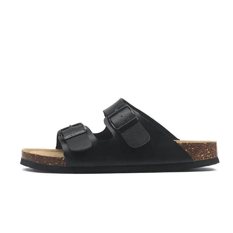 Maibulun Leather Arizona Sandals – Black