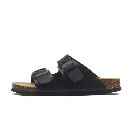 Maibulun Leather Arizona Sandals – Black