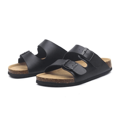 Maibulun Leather Arizona Sandals – Black