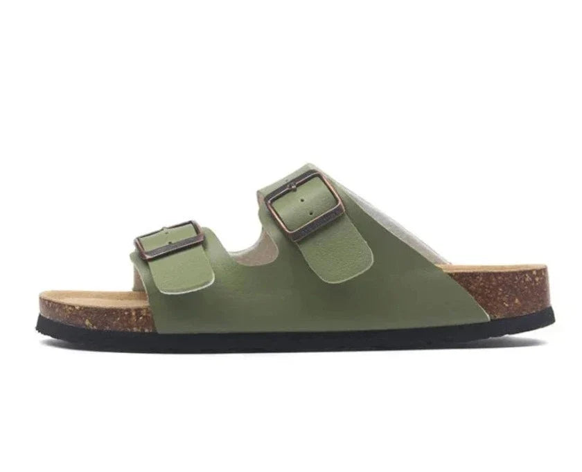 Maibulun Leather Arizona Sandals – Green