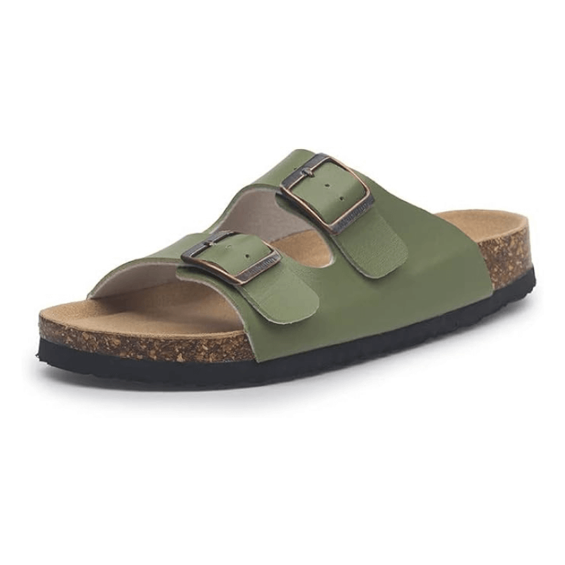 Maibulun Leather Arizona Sandals – Green