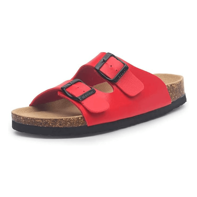 Maibulun Leather Arizona Sandals – Red