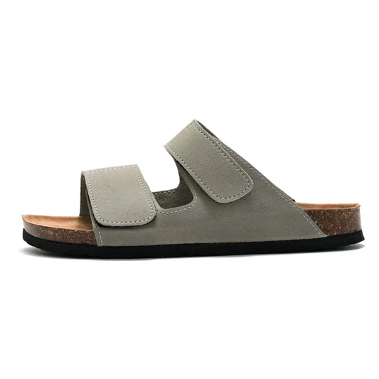 Conca Leather Comfort Sandals – Grey